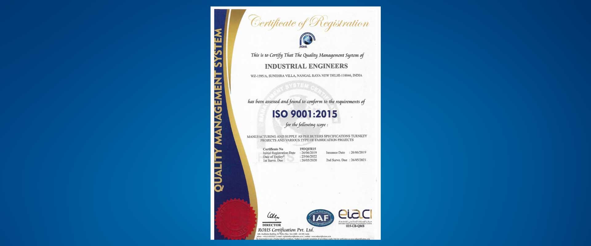 Industrial Engineers Certificate